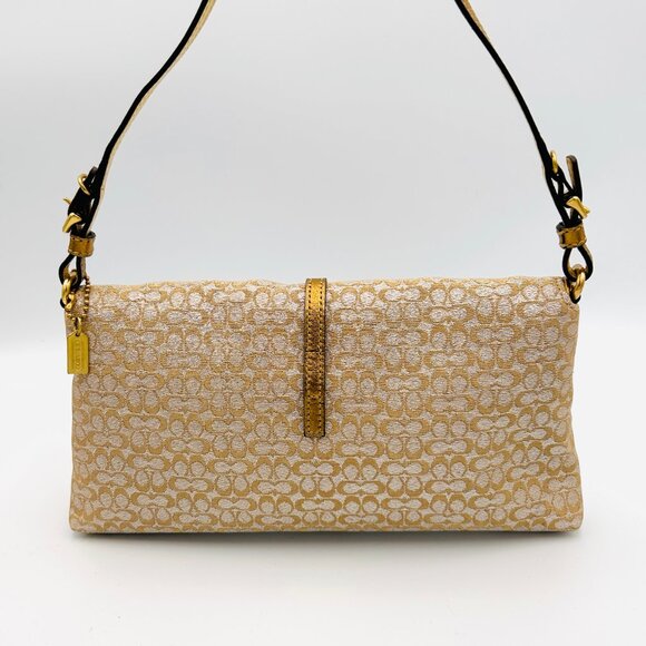 Coach Gold Metallic Signature Evening Bag No F3J - 6380 - Picture 3 of 14